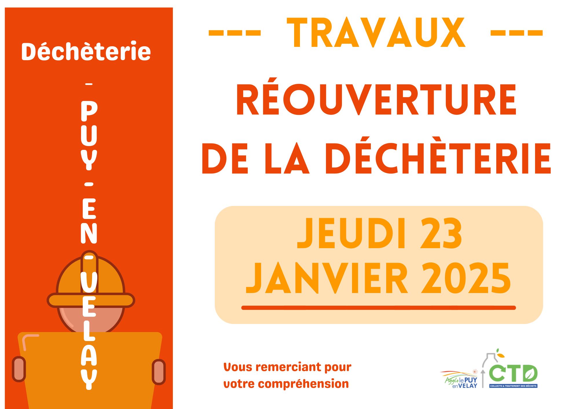 réouverture jeudi 23 janvier 