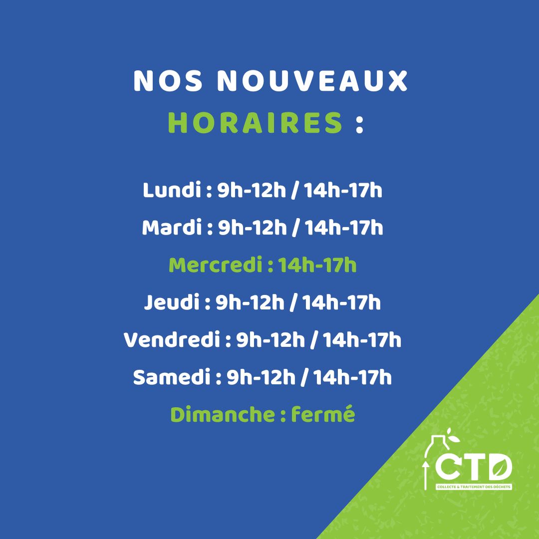 horaires déchèteries 2025