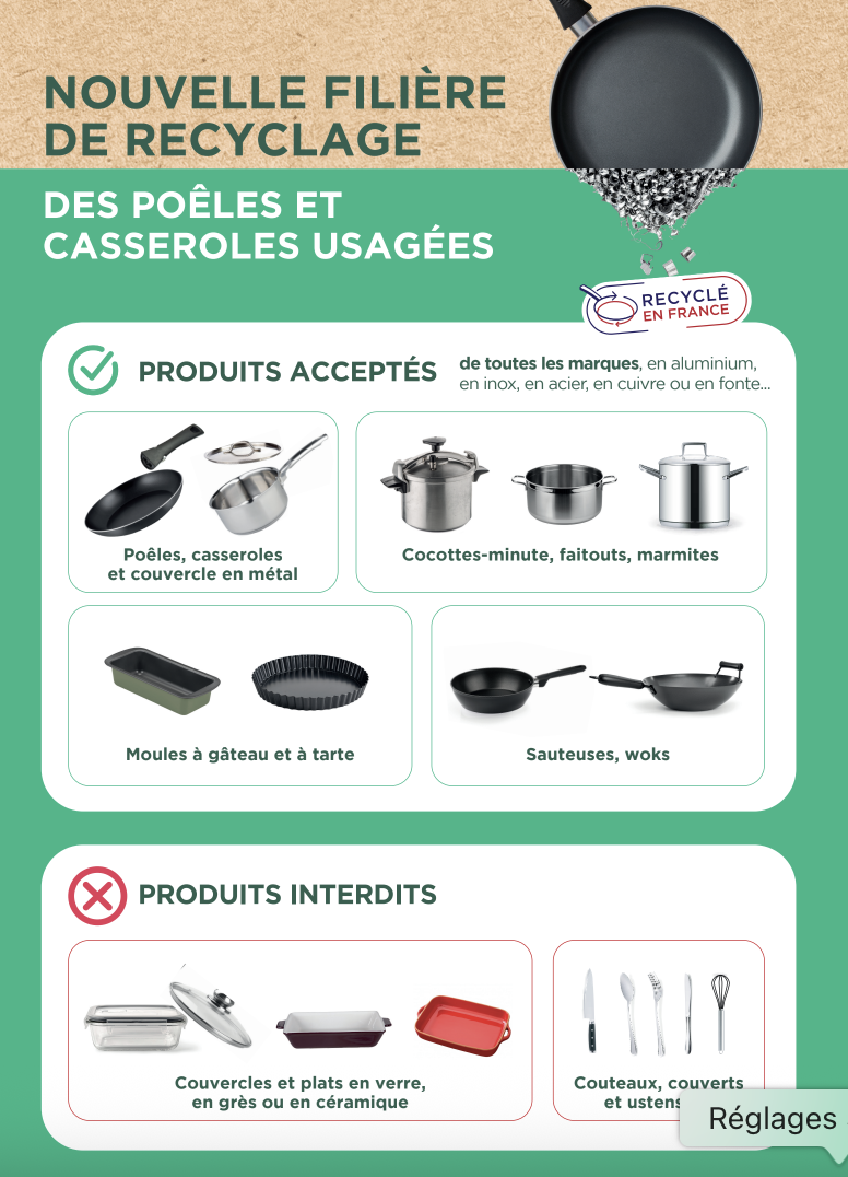 désormais vos poêles et casseroles se recyclent