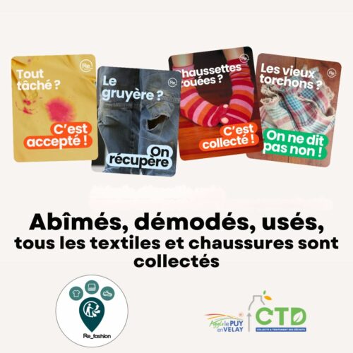 textiles abimés, même usagés, ils se trient